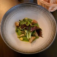 Starter: asparagus salad at Like An Elephant in Lyon