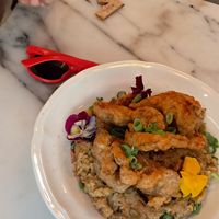 Purée et pleurotes frites at Like An Elephant in Lyon