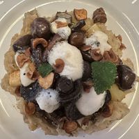 Mushrooms in red wine saucee  at Like An Elephant in Lyon