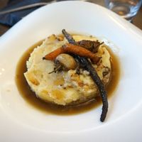 Parmentier of potatoes, lentils and champignons at Like An Elephant in Lyon