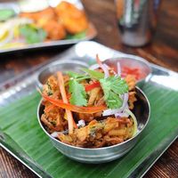 Kale and parsnip pakora at Cafe Diwali in Salisbury