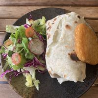 Breakfast burrito and hash brown  at Brew and Breakfast in Da Lat