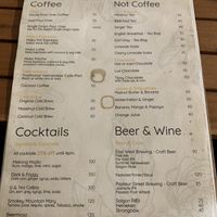 Drinks menu at Brew and Breakfast in Da Lat