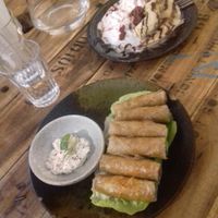 Spring rolls and pancakes at Brew and Breakfast in Da Lat