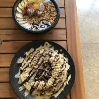 Choc pancakes (insane) and luxe oatmeal  at Brew and Breakfast in Da Lat