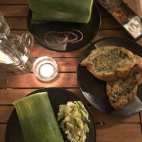 Garlic bread and burritos  at Brew and Breakfast in Da Lat