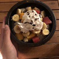 Fruit salad with coconut cream at Brew and Breakfast in Da Lat