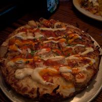 Vegan buffalo chickn pizza at Bourbon & Branch in Philadelphia