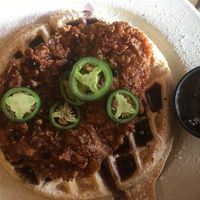 Vegan chik’n and waffles at Bourbon & Branch in Philadelphia