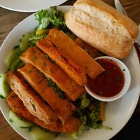 Vegan schnitzel salad at Cafe Vienna in Mannheim