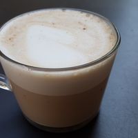 Chai latte with soy milk at Beigelistai  in Vilnius