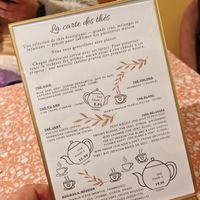 Tea menu at Jo and Nana Cakes in Paris