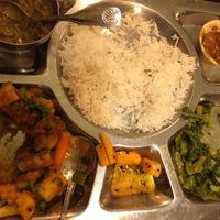 daal bhaat plate - half eaten before I could take a picture :) at The Everest Kitchen in Lake Forest Park