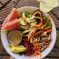 Nourish Bowl with homemade lemonade!  at Shayna B's By The Sea in Westbrook