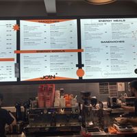 Wall menu at JOIN Juice Bars in Athens