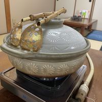 The cooking pot  at Kisaki Yudoufu in Kyoto