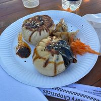 Vegan dumplings at Vegan Goods Market in Cape Town