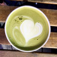 Oat milk matcha latte deliciousness! at SPRO Coffee Lab in San Francisco