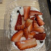 Strawberry and chocolate sticky ricee  at Fusian in Columbus