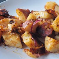Fried potatoes at The Vegan Nest in Clinton