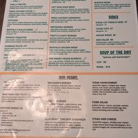 Menu at Beelman's in Los Angeles