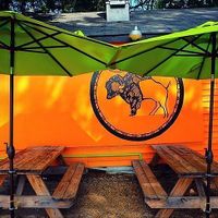 outdoor seating at Heavenly Buffaloes in Durham