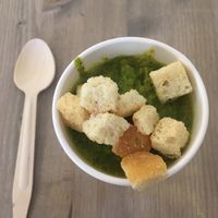 Carrot, kale and fennel soup at Missfagiola in Bologna