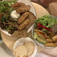Buddha bowl and tofu nuggets tofu nuggets were a bit dry at Peas in Athens