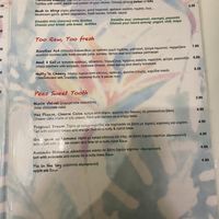 Menu  at Peas in Athens