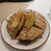 "two peas in a pod" pita. Not a great photo - it's much bigger and better in real life! at Peas in Athens