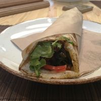 Tasty seitan wrap at Peas in Athens