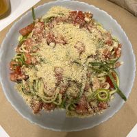 Pasta-zucchini saladd  at Peas in Athens