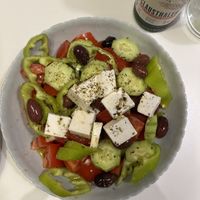 Vegan Greek salad  at Peas in Athens