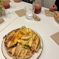 Skepasti (gyros pita with fries). at Peas in Athens