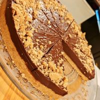 Chocolate tart at Peas in Athens