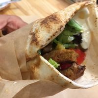 Seitan fillet wrap at Peas in Athens