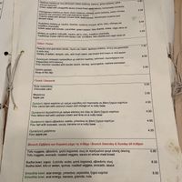 Menu at Peas in Athens