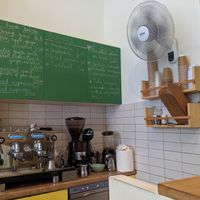 interior and menu at Peas in Athens