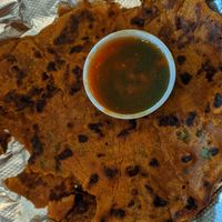 Tomato omelette (vegan) at Bombay Express in Austin