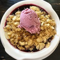 Blueberry Crisp GF and Vegan at Merchants Pub and Plate in Lawrence