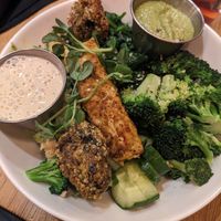 Green xxxxx bowl with tofu. Loved the pesto! at Hello 123 in Toronto