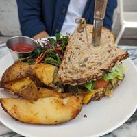 The breakfast sandwich at Hello 123 in Toronto
