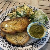 Tofu scramble with basil pesto   at Nature Cafe/Bar in Frankston