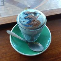 Blue latte at Nature Cafe/Bar in Frankston