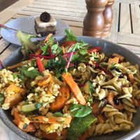 Salad Platter & Raw Vegan Tiramisu at Nature Cafe/Bar in Frankston