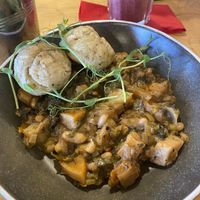 Butternut stew and rosemary dumplings   at The Barn in Scorton