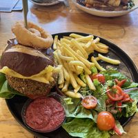 Aromatic garden burger   at The Barn in Scorton