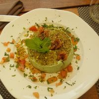 Basil hummus at Farid in Dakar