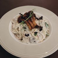 Black truffle pasta di smells at Mirror and Vegan Concept in Hong Kong Island