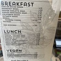Menu  at Perks in St George